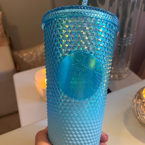 NWT STARBUCKS Glacier Blue Ombre Bling Cold Cup Tumbler 16 oz - Picture 2 of 7